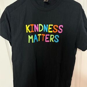 Gildan Black Tee with Multicolor 'Kindness Matters' Lettering